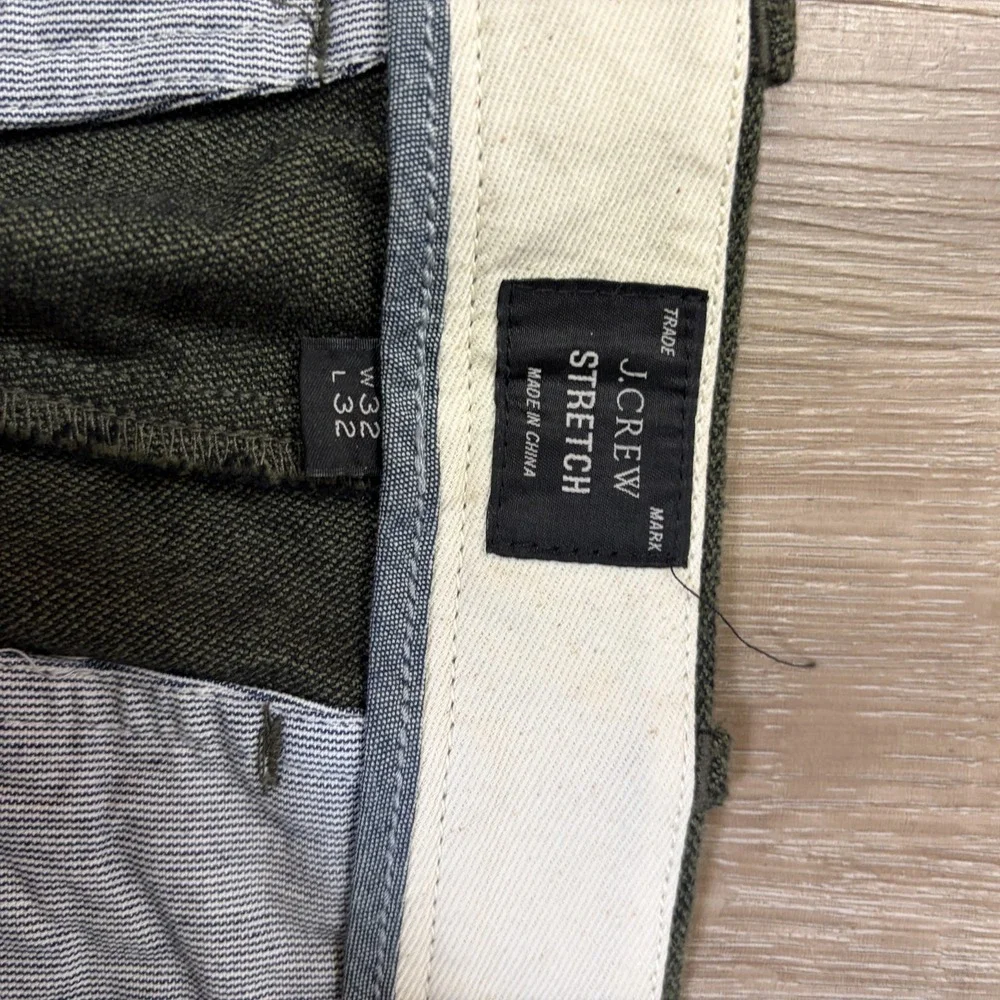 Lot of J Crew Mens Pants 32x32 (32x31) Green Blue 484 Slim Tapered